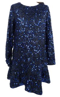 Nové - Dámské černo-safírové flitrové šaty Shein 