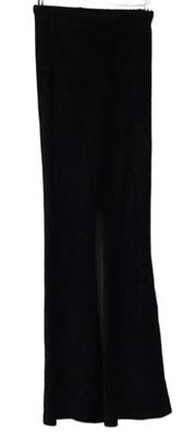 Dámske čierne zamatové rebrované zvonové nohavice FB Sister vel. 32