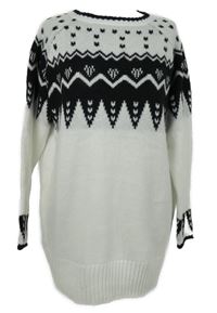 Dámský bílo-černý vzorovaný oversized svetr Shein 