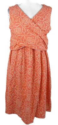 Dámske lososové vzorované šaty Land´s end