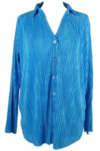 Nové - Dámska tyrkysová plisovaná blúzka Simply Be