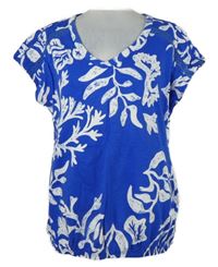 Dámské safírovo-bílé květované tričko Next 