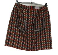 Nové - Dámska farebná vzorovaná sukňa s vreckami Savida