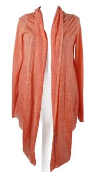 Dámsky korálový úpletový cardigán s nápisom