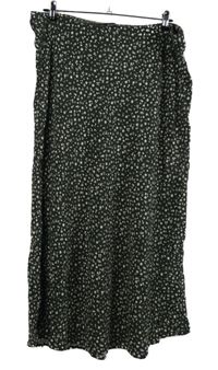 Dámská khaki kytičkovaná midi sukně Peacocks 