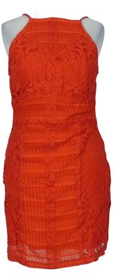 Dámske červené čipkové šaty Topshop