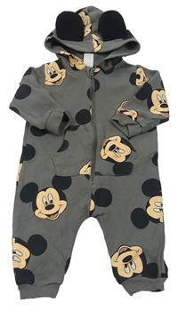 Tmavošedá tepláková ombinéza s Mickeym a kapucí H&M