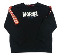 Čierno-červená mikina s nápisom Marvel