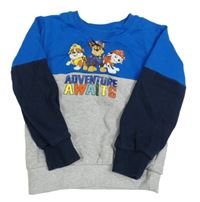 Modro-sivo-tmavomodrá mikina s PAw PAtrol zn. Nickelodeon