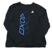 Černé triko s potiskem Playstation