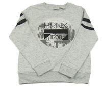 Bielo-čierna melírovaná mikina s potlačou Maguun