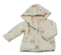 Smetanovo-šedá melírovaná zateplená propínací mikina s Daisy a kapucí Disney