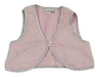 Světlerůžovo-stříbrná chlupatá vesta ERgee