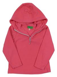 Neónově ružová fleecová funkčná mikina s kapucňou Mountain Warehouse