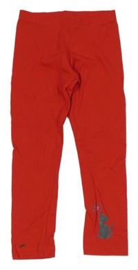 Červené capri legíny s mačkou Lupilu