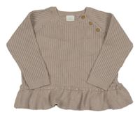 Béžový žebrovaný svetr 