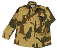 Hnědo-béžová army košile