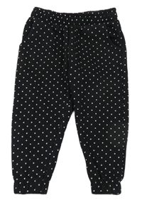 Černé tepláky s bílými puntíky F&F