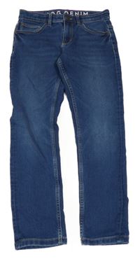 Modré teplákové rifle denim