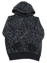 Čierna vzorovaná mikina s kapucňou zn. Urban
