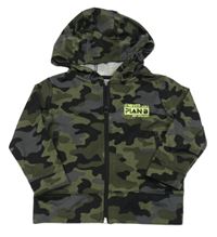 Kaki-čierna army prepínaci ľahká mikina s kapucňou