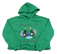 Zelená crop mikina so Stitchem a kapucňou Disney