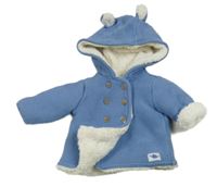 Modrý propínací zateplený svetr s kapucí John Lewis