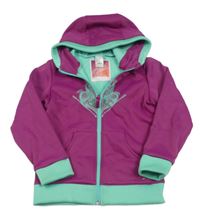 Fuchsiová softshellová funkčná bunda so sovou a kapucňou Wed'ze