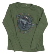 Khaki tričko s dinosaurom name it.