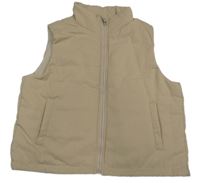 Béžová šušťáková zateplená vesta Shein