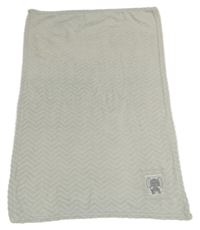 Šedá vzorovaná plyšová deka se slonem 