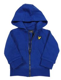 Zafírová prepínaci mikina s nášivkou a kapucňou