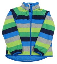 Modro-zeleno-sivá pruhovaná fleecová prepínaci mikina H&M