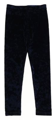 Tmavomodré zamatové legíny Tu