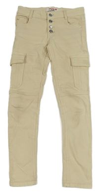 Svetlobéžové teplákové skinny cargo rifle