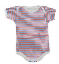 Bielo-modro-červené pruhované body