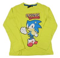 Žlutozelené triko se Sonicem 