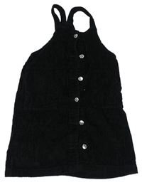 Čierne sametovo/manšestrové prepínaci šaty Matalan