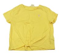 Žlté crop tričko s uzlom H&M