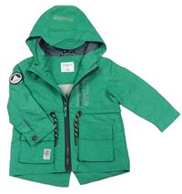 Zelená šusťáková podzimní bunda s kapucí Reserved