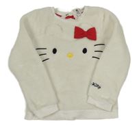 Biela chlpatá mikina s Kitty H&M
