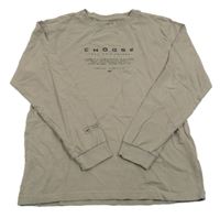 Béžové triko s nápisy 