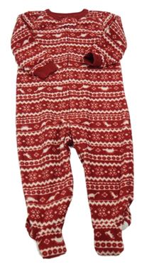 Červeno-biely vzorovaný overal Jingles&Joy