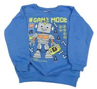 Tmavomodrá mikina s robotom Infinity