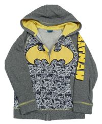 Šedá propínací mikina s Batmanem a kapucí George 