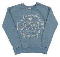 Modrošedá mikina s nápisom Y.F.K.