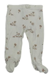 Bílé žebrované polodupky so Simbou Disney