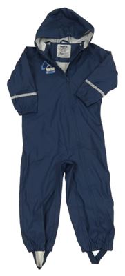 Tmavomodrá nepromokavá kombinéza s bagrem a kapucí Lupilu