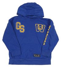 Kobaltově modrá mikina s s nápisy a kapucí Primark