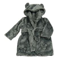 Sivý chlpatý župan s Mickeym a kapucňou George